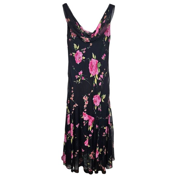 Alex Evenings Womens Size 14 Floral Cowl Neck Sleeveless Evening Gown Dress - Picture 1 of 8